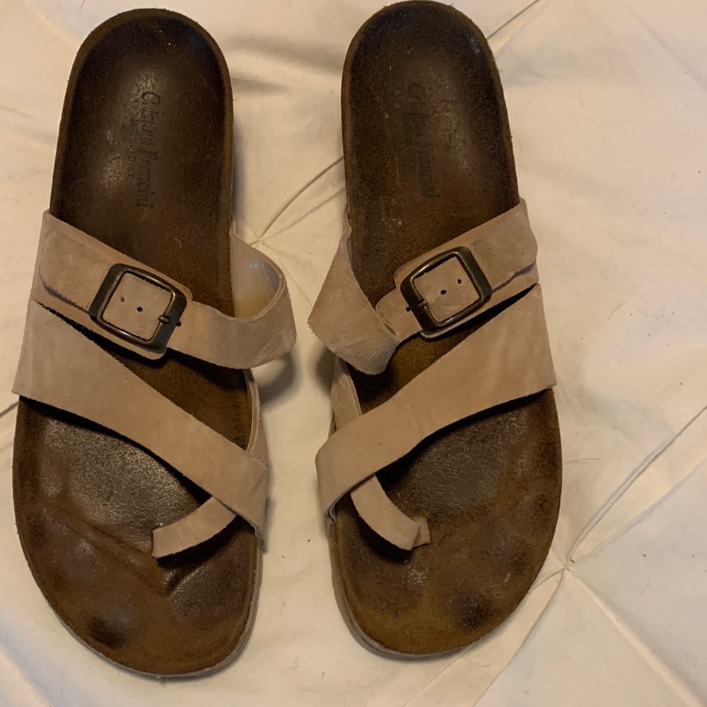 Italian made Sandals, size 9, light tan